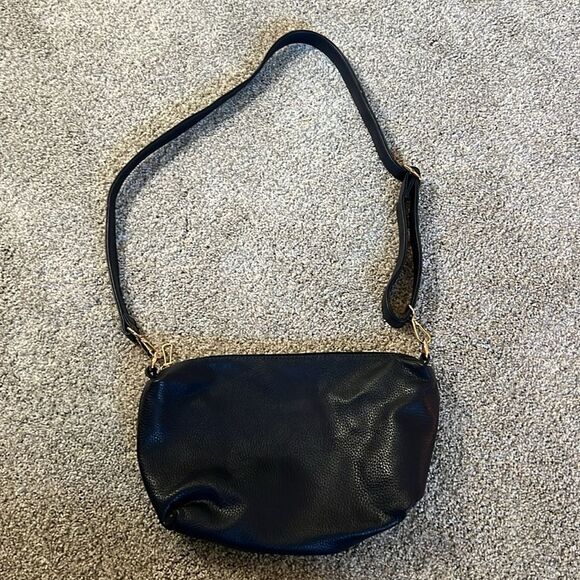 Navy Blue Brandless Plain Crossbody Purse w/ Adjustable Strap - Picture 5 of 10